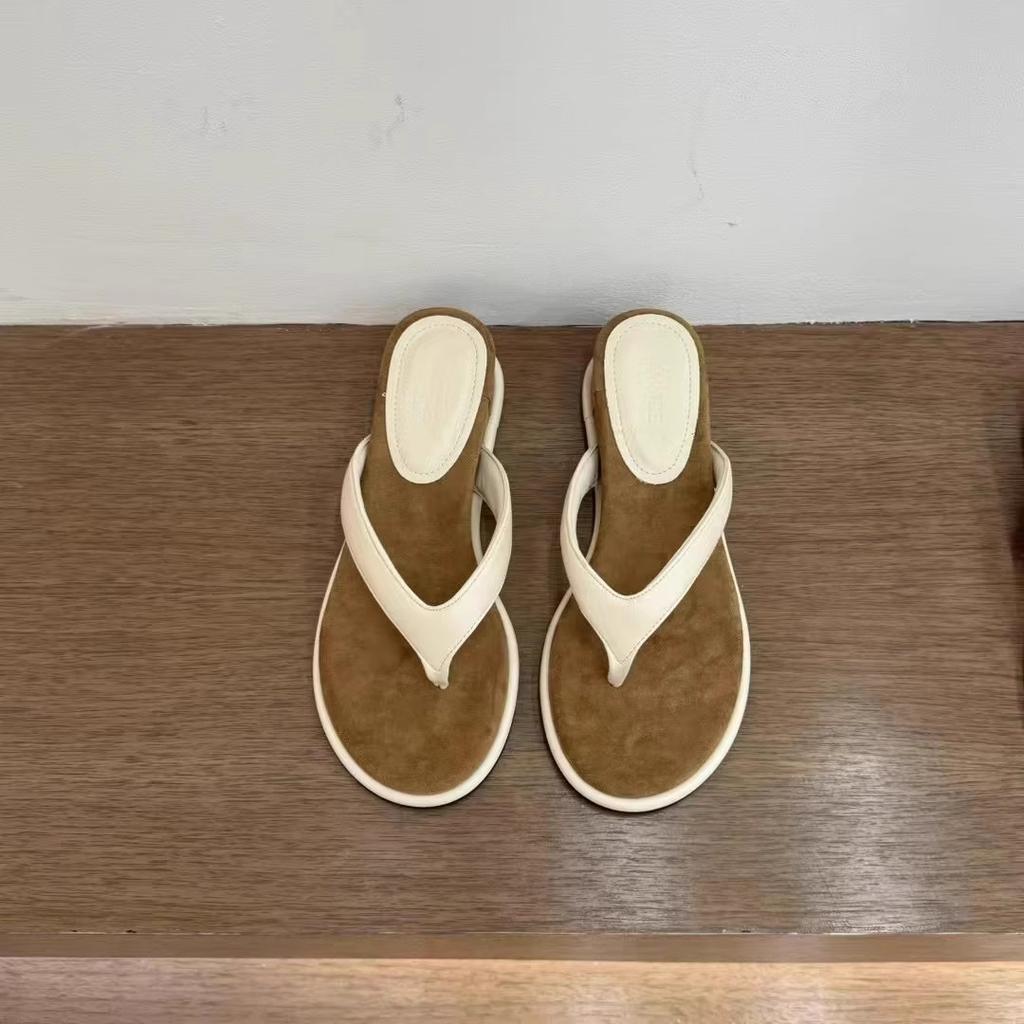 Французские шлепанцы Пляжная обувь для отдыха Шлепанцы Универсальные туфли на танкетке Шлепанцы Женские летние сандалии