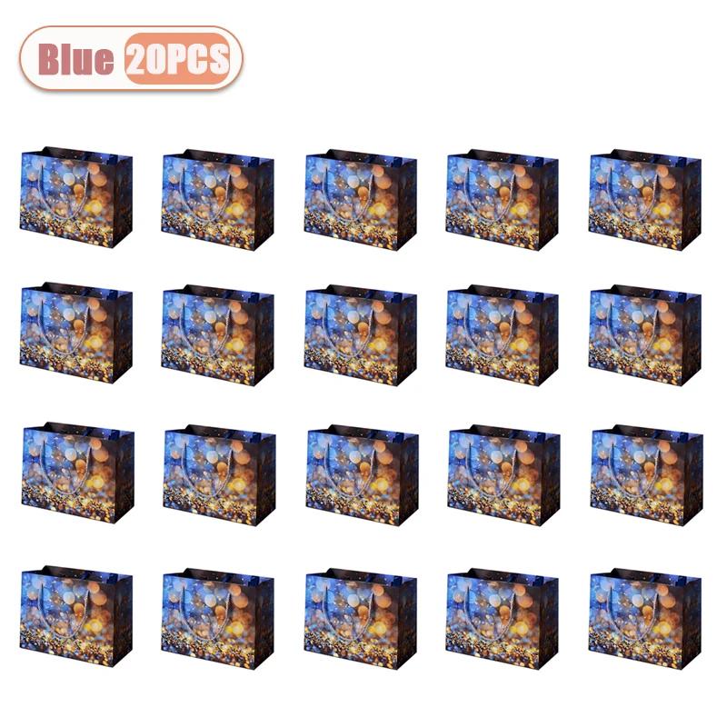 1-20 шт. Многоразовые подарочные бумажные пакеты для Рождества, дня рождения и вечеринки, пакеты-тоут для упаковки конфет, для праздничного и повседневного хранения подарков