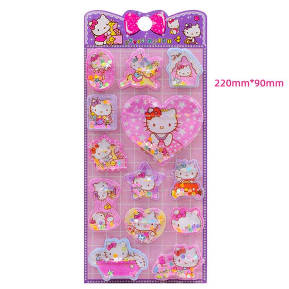 New Sanrio 3D Three-Dimensional Water Shaking Flashing Refrigerator,Hello Kitty Laptop/Phone Case & Children's Stickers for Kids