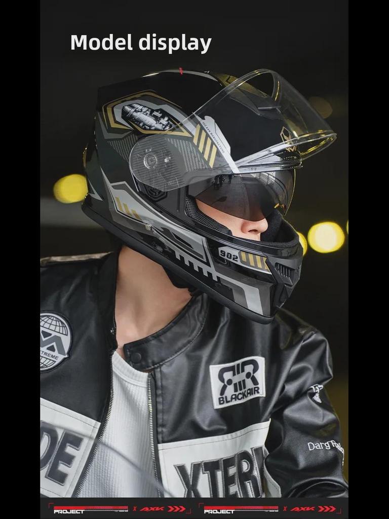 Мужской и женский зимний мотоциклетный шлем с двойной линзой для всесезонной езды