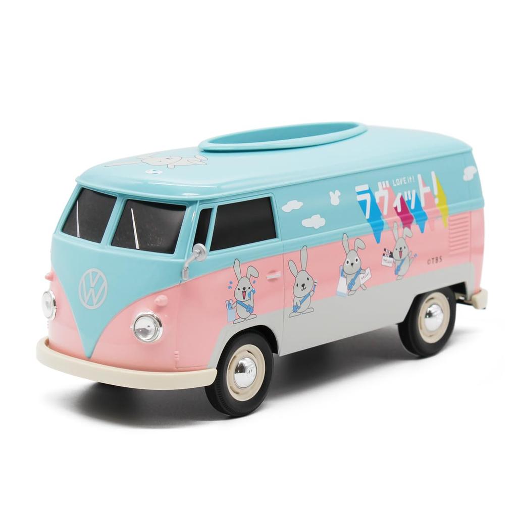 Декоративный держатель для салфеток в игровую комнату T1 Автобус Rappy с чашкой АБС-пластик CAMSHOP.JP Чехол, Держатель, Розовый,