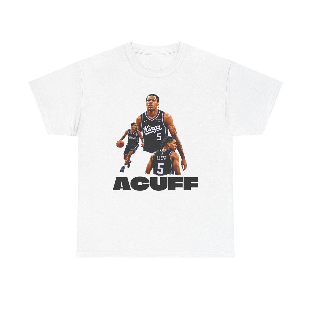 Darius Acuff Sacramento Kings Basketball Player Tee | Number 5 Jersey Back