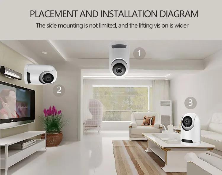 Двухобъективная HD WiFi-камера iCsee: Умная полноцветная ночная съемка 360° для безопасности