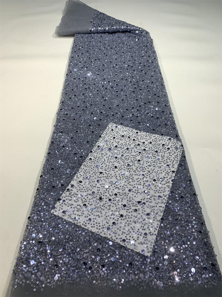 Роскошное французское сетчатое кружево с бисером Ткань 2025 Высокое качество Африканское Нигерийское Кружево с пайетками Кружево для женских свадебных платьев для вечеринок Шитье