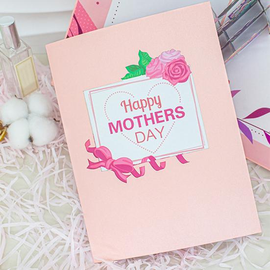 3D Pop Up Mom Love You Card Романтическая открытка с Днем матери с цветами Подарок для мамы, бабушки, жены