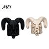 Exaggerated Horn Hitch Design Cover Cap for The Trailer Coupling, 3D Printed Ram Skull Unique Accessory Cover, Black/White Bone Truck, Recreational