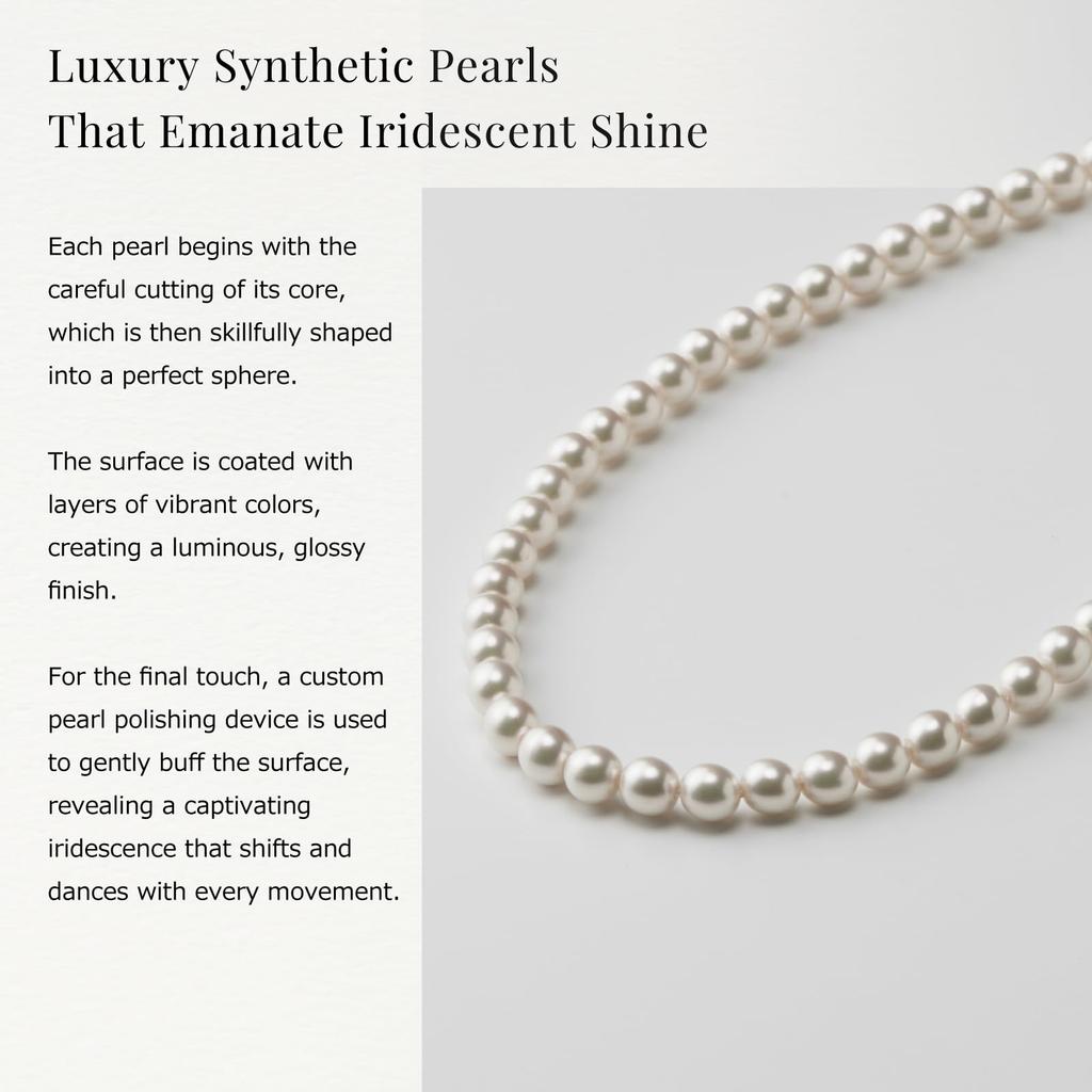 Quality Artificial Shine Comparable To Real Akoya Craftsmanship Pearl Necklace Long for Formal Casual Occasions Long Pearl Necklace Japan Made In