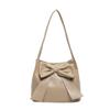 Korean Style PU Bow Shoulder Bag Bucket Bag Fashion Underarm Bag Temperament INS Tote Bag  Gift
