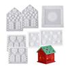 Heart House Candle Holder Silicone Mold DIYs Cement Gypsum Clay Candlestick Resin Ornaments Molds Home Decorations