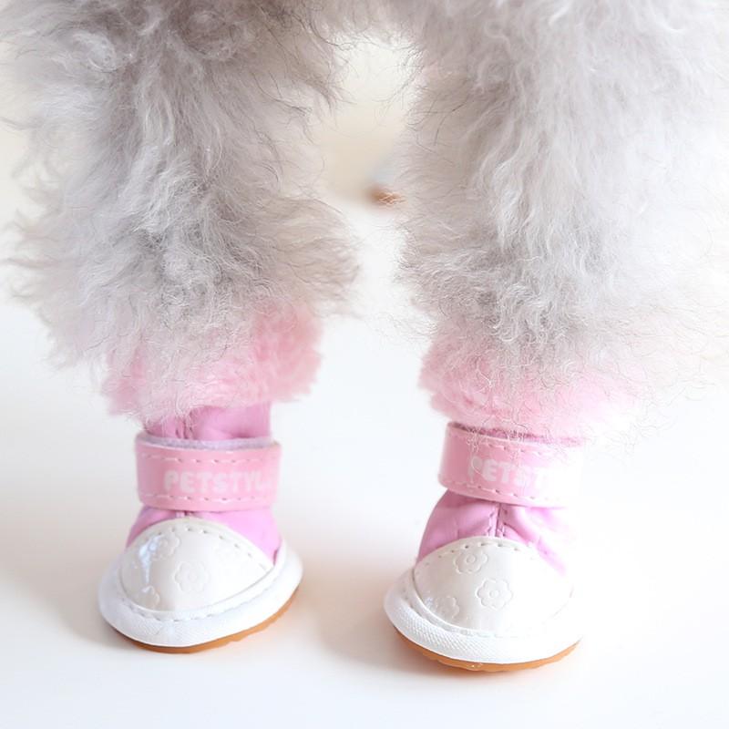 Petstyle Warm Bunny Dog Shoes Winter Anti-slip Small Dogs Teddy Pomeranian
