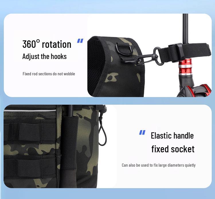 Мужская тактическая многофункциональная рыболовная поясная сумка - Большая вместимость, водонепроницаемая, для хранения одного удилища, наружный рюкзак через плечо