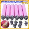 6PCS Nail Art Stamp Pen Set Easy To Use Nail Art Pen Set Nail Stamp Pen DIY Nail Art Tools for Girls and Women Home DIY