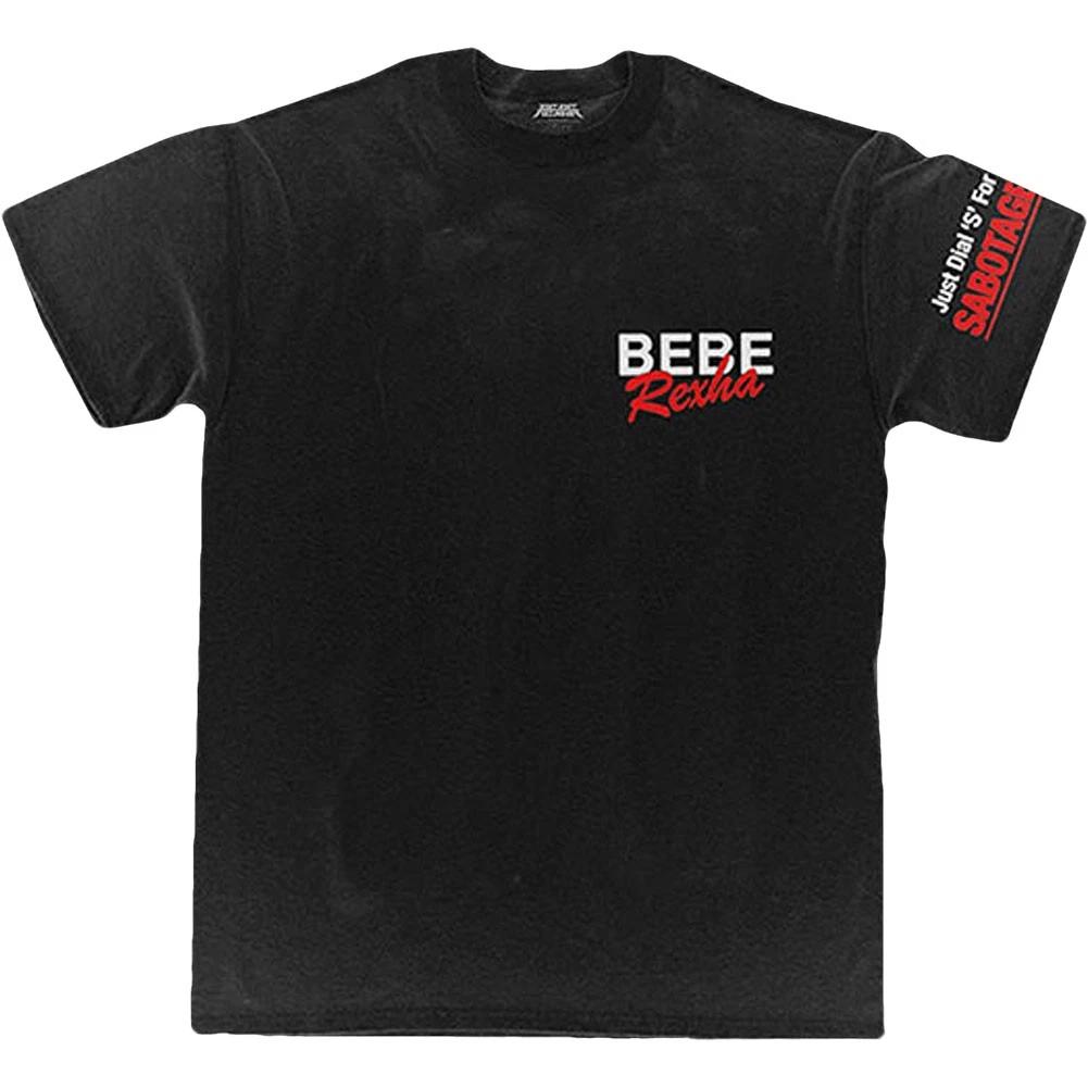 Men's Bebe Rexha Queen of Sabotage (Back Print) Slim Fit T-shirt Medium Black