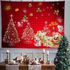 Red Xmas Christmas Snowflakes Winter Nights Fireplace Printed Pattern Tapestry Home Living Room Bedroom Wall Decoration Tapestry