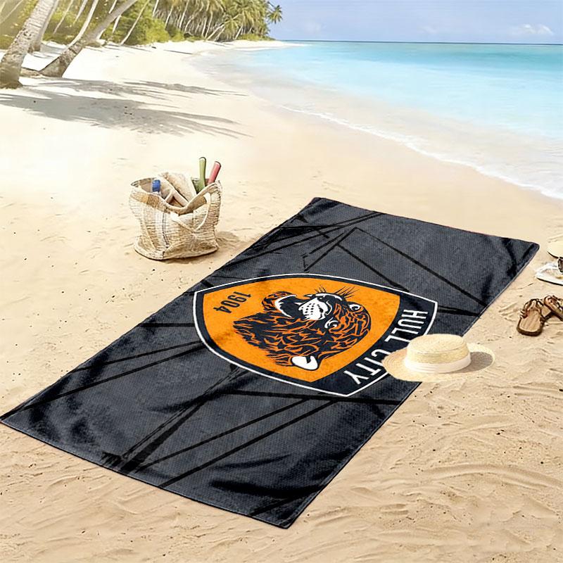 Пляжное полотенце с принтом Hull City, Большое, Мягкое, Быстросохнущее, для Пляжа, Кемпинга, Плавания