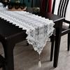 White Table Runner Linen Cotton Hollow Table Flag Flower American Embroidery Lace Table Cloth TV Cabinet Piano Cover Dust Towel