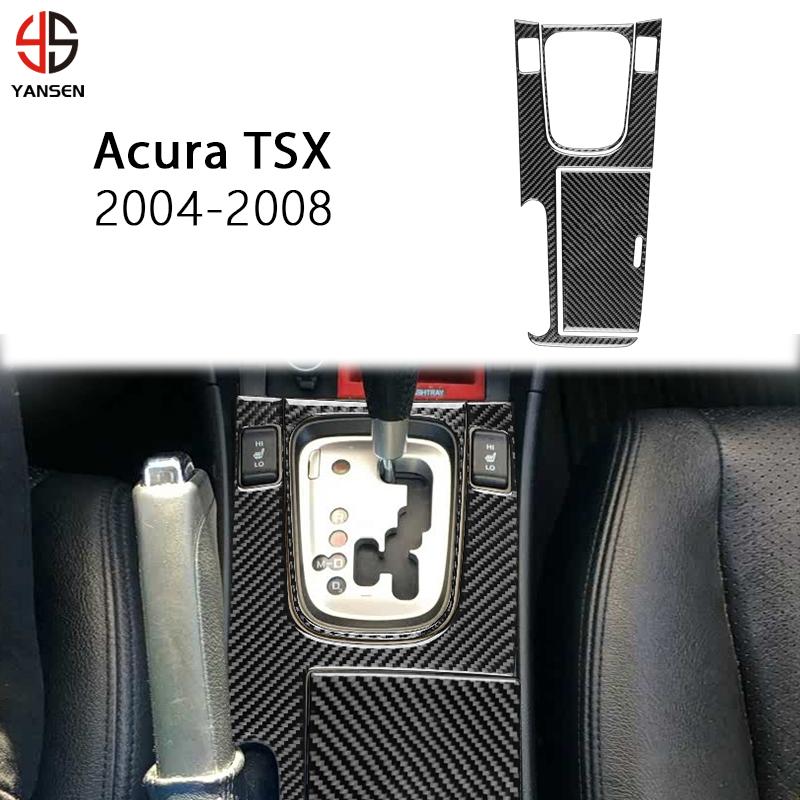 Car Gear Shift Water Cup Cover Trim Carbon Fiber Sticker for Acura TSX 2004 2005 2006 2007 2008 Accessories