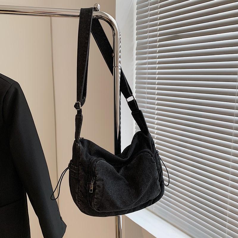 Женская повседневная сумка-сатчел через плечо, женская маленькая джинсовая винтажная сумка-мессенджер, регулируемый ремешок, повседневная сумка-тоут, многофункциональная шикарная сумка-хобо