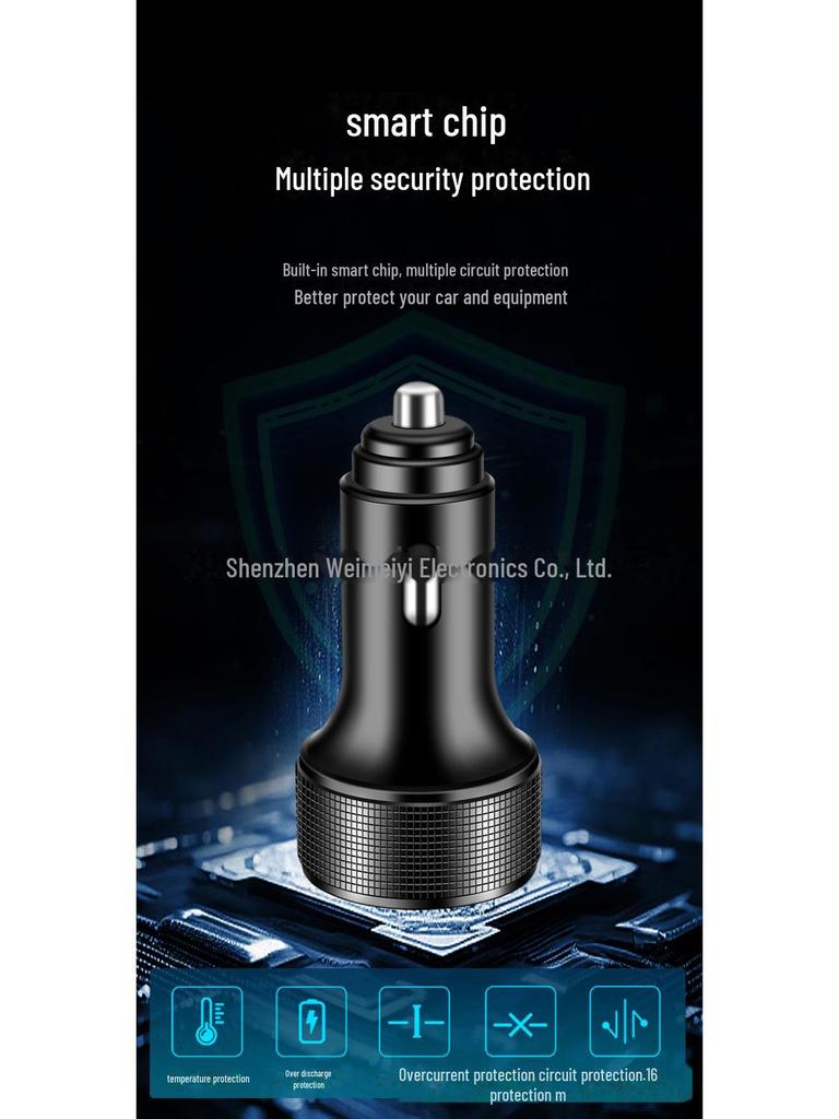 Автомобильное зарядное устройство PD из алюминиевого сплава 2024 года с 4 портами — сверхбыстрая зарядка