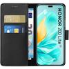 Coque - Phonillico® - Honor 200 Lite 5G - Portefeuille Noir - Semi-rigide - Effet Cuir