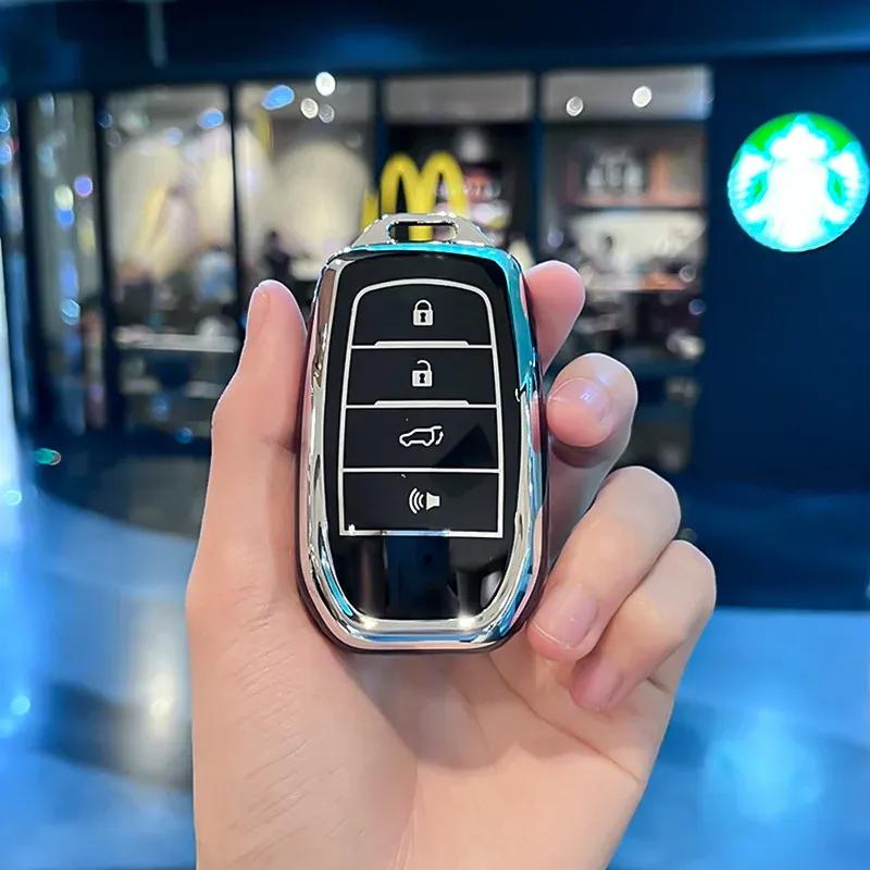 Car Remote Key Case Cover Fob Shell For Toyota Cruiser Mirai Corolla Hilux Revo Innova Rav4 Tundra Fortuner Venza 4 Buttons TPU