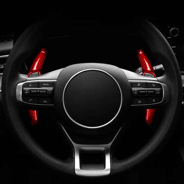 Для KIA K5 2026-2026 Автомобильный Тюнинг Алюминиевый Сплав Настоящее Углеродное Волокно Рулевое Колесо Накладки на Лепестки Переключения Передач Аксессуары