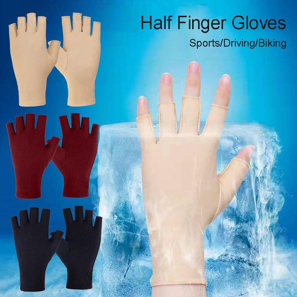 Autumn Short Breathable Summer Mittens Sun Protection Sports/Driving/Biking Half Finger Gloves