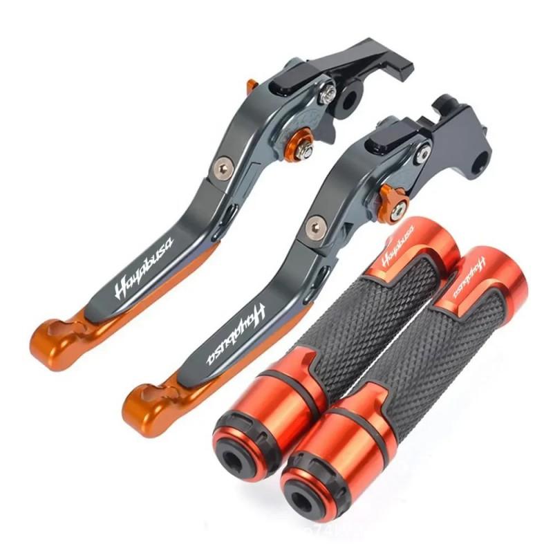 CNC Aluminum Motorcycle Brake Clutch Lever Handlebar Grip Set Suzuki Hayabusa GSXR1300