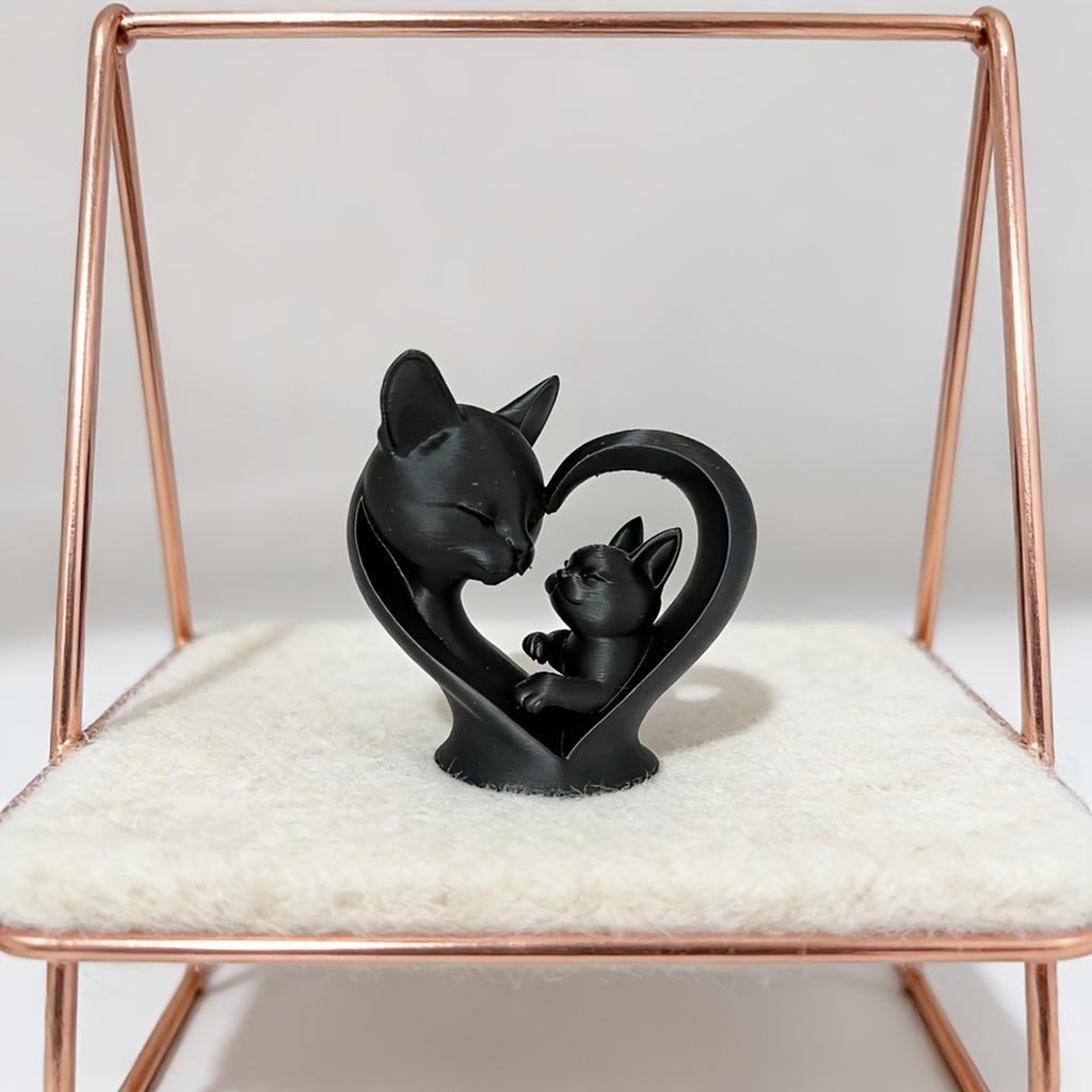 Статуэтки Кошка с котенком, Животные, Фигурки кошек, Украшение для гостиной, книжной полки, прикроватной тумбочки