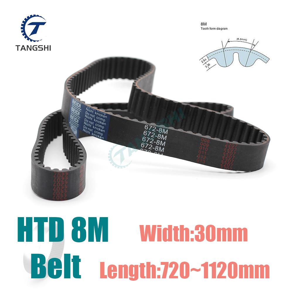 HTD 8M Closed Loop Timing Belt Width 30mm Length 720 728 736 744 752 760 768 776 784 792 800 808 816 1048 1064 1088 1096~1120mm