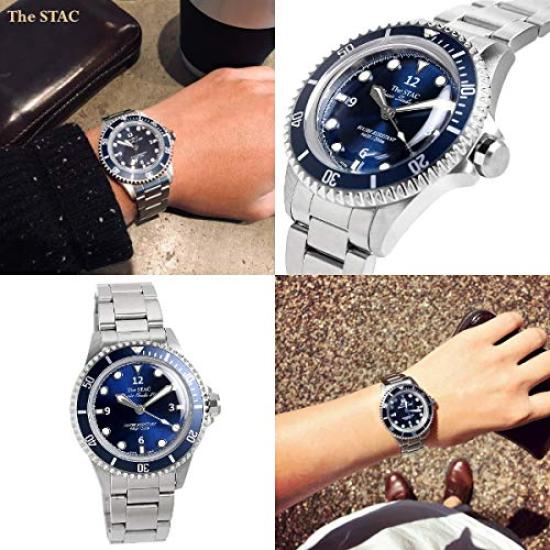 The STAC Сделано в Японии Классические часы Deep Blue Sweep Second Watch 38 мм Classic Scuba 200 [The Stack] Дайверские мужские женские