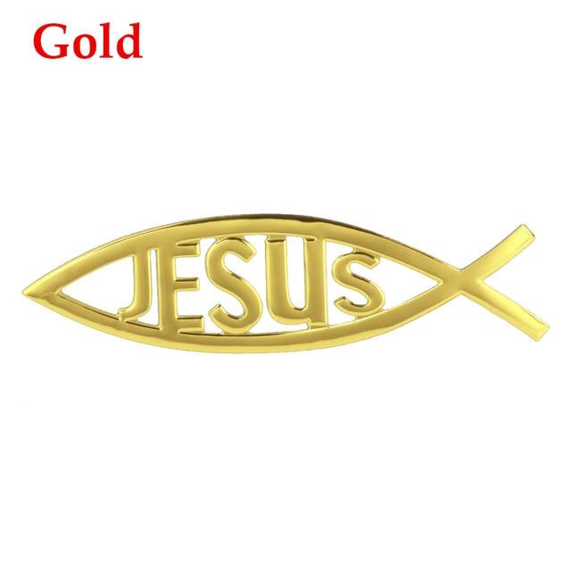 Car Styling Jesus Fish Symbol Logo Car Emblem Badge Sticker Decal Universal 3D Christian Car & Truck Decorative Sticker
