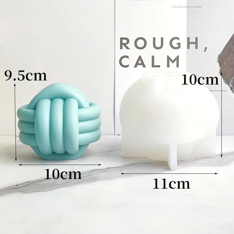 Новая силиконовая форма для свечи 'Узел крест-накрест', 3D, шпагат, сферическая, принадлежности для изготовления свечей, инструмент для литья мыла, гипса, эпоксидной смолы, ручной работы