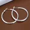 925 Sterling Silver 40mm Big Hoop Earring For Women Fashion Jewelry Accessories Gift