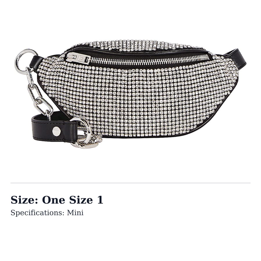 Alexander Wang Rhinestone Shoulder Bag Mini Unisex Silver 2019X0823J