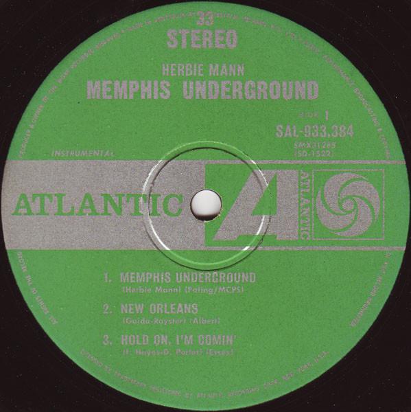 Виниловая пластинка HERBIE MANN Memphis Underground SAL933384 Atlantic 1969 Австралия Джаз Б/у