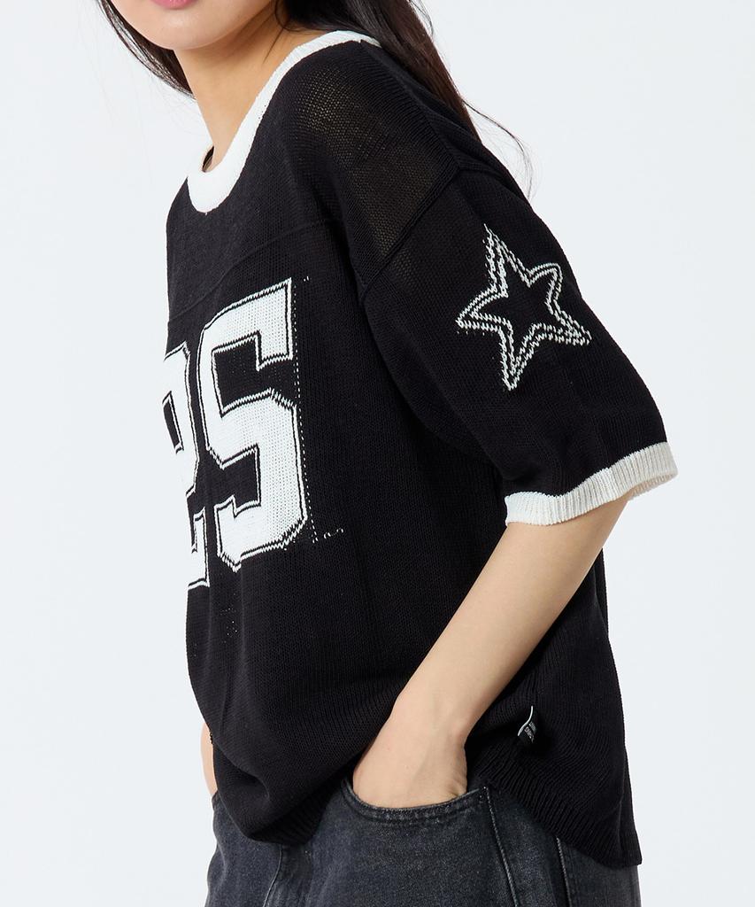 ANDTHEOTHER Oversized Round Neck Short Sleeve Knit Black