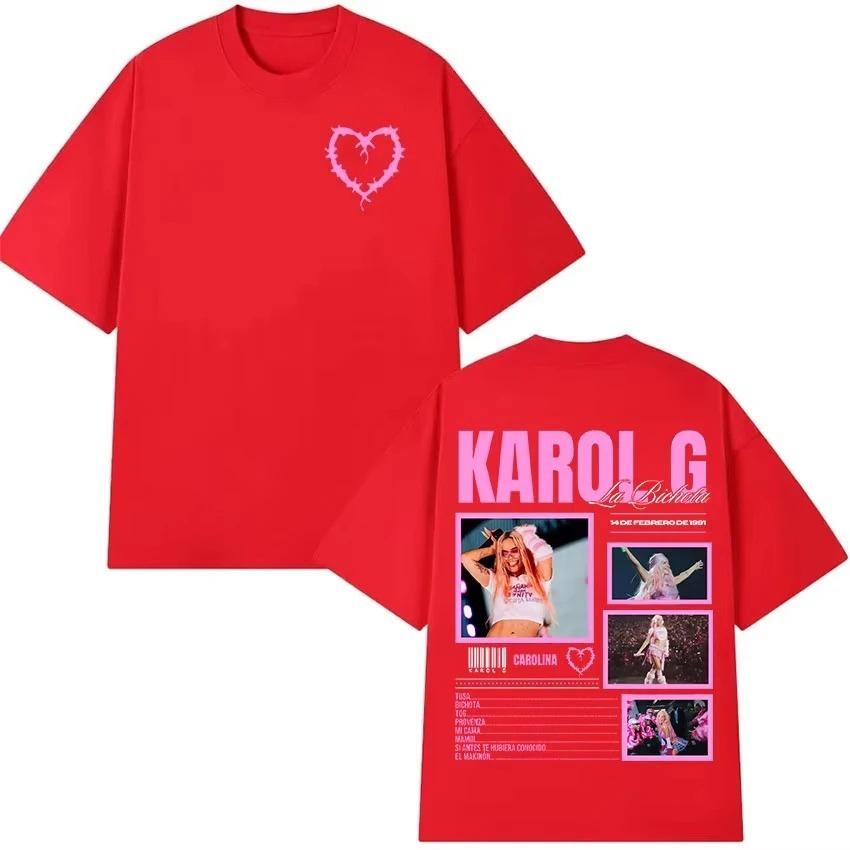 Singer KAROL G Tour 2026 Graphic T Shirt Unisex Retro Aesthetic Fashion Harajuku Cotton T-shirt Streetwear Oversized Tshirt