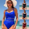 Solid Bathing Suits Push Up Women One Piece Swimsuit Sexy Mesh Swimwear Female Beach Bathing Suit Monokini
