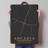 Arcadia United States Minimalist Map Printing Poster Customized Retro Wall Art Vintage Metal Signs for Room Home Decorations