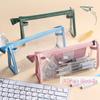 [TG835]Transparent Pencil Case Large Capacity Simple Pen Bag Kawaii Cosmetic Bag School Study Stationery Office Supplies