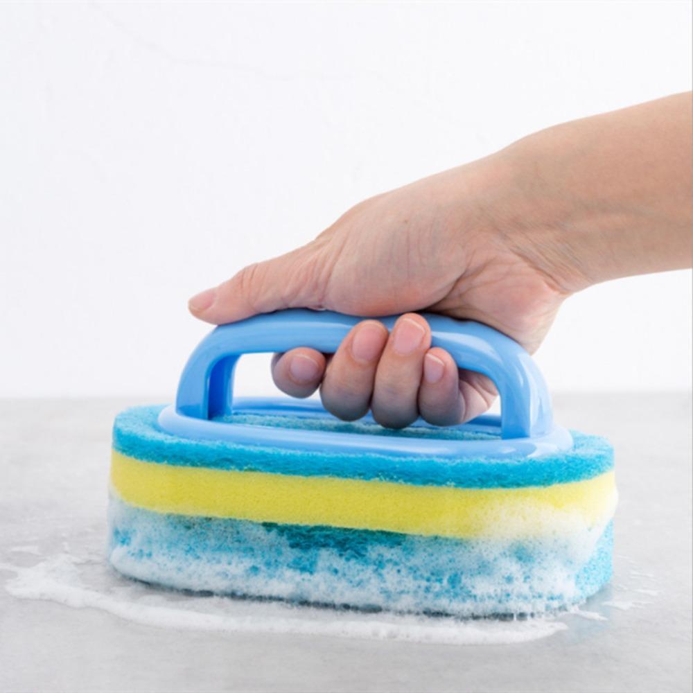 Hard Sponge with A Handle for Cleaning Tiles and Ceramic Slabs