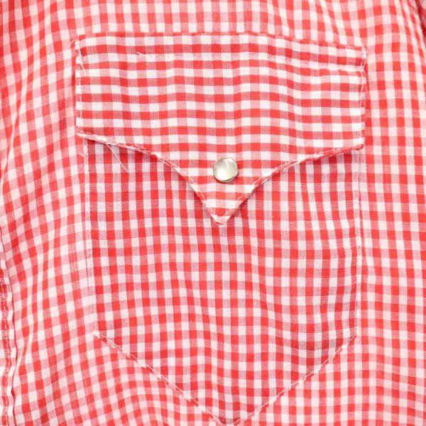 RockMount 70-е годы Сделано в США Винтажная рубашка в клетку гингем с длинным рукавом в западном стиле Мужская Б/У