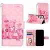 Pink Bear Couple 3D Pattern Shockproof Card Slots PU Leather Wallet Case for iPhone,Samsung,Huawei,Xiaomi,Moto,Tecno,Google,Nokia,Oppo,ZTE,Blackview..