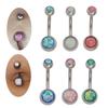 316L Stainless Steel Opal Belly Button Ring Body Piercing Jewelry