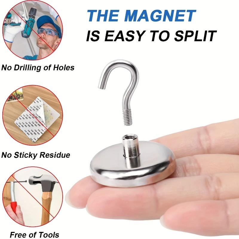 Магнитный крючок Неодимовые магнитные крючки Сверхпрочные настенные крючки Домашняя кухня Барная организация хранения для вешалки Ключ Сильный магнит