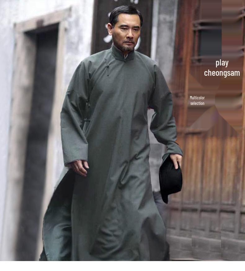 Китайский халат косая застежка традиционный костюм для выступлений