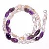 Natural Crystal Amethyst Gemstone Mix Shape Smooth Beads Necklace 17" UB-2861 UB-2861