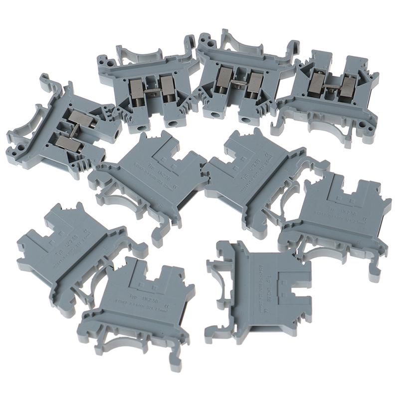 10 шт. Клеммная колодка для монтажа на DIN-рейку, универсальная, для панельного монтажа, Uk 2.5B, 32A, винтовое соединение