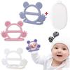 Silicone Wrist Teething Device (+ Case) / Prevent Hand Sucking / National Teething Device, Silicone Wrist Teething Device (White) + Case